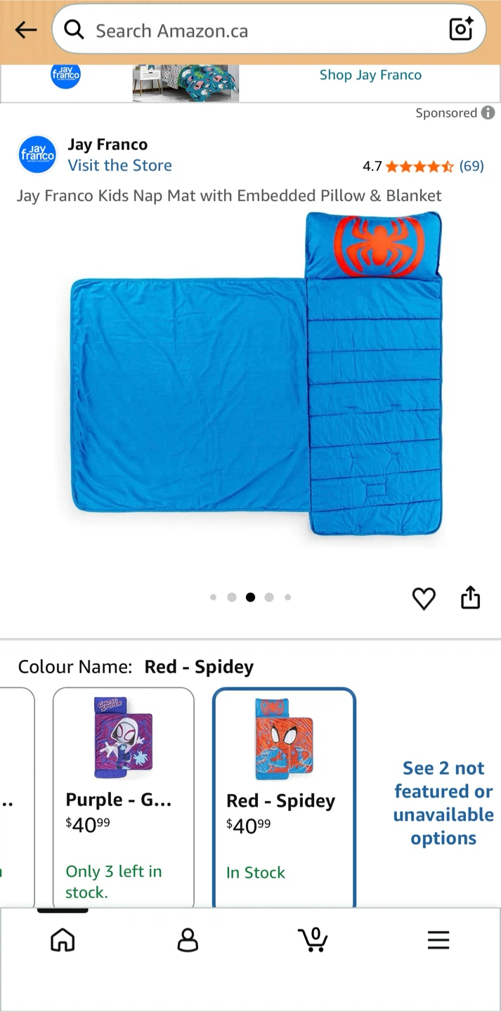 Jay Franco Kids Nap Mat- Red Spidey - photo 2