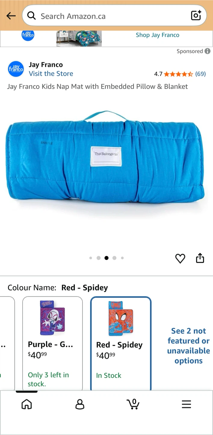 Jay Franco Kids Nap Mat- Red Spidey - photo 3