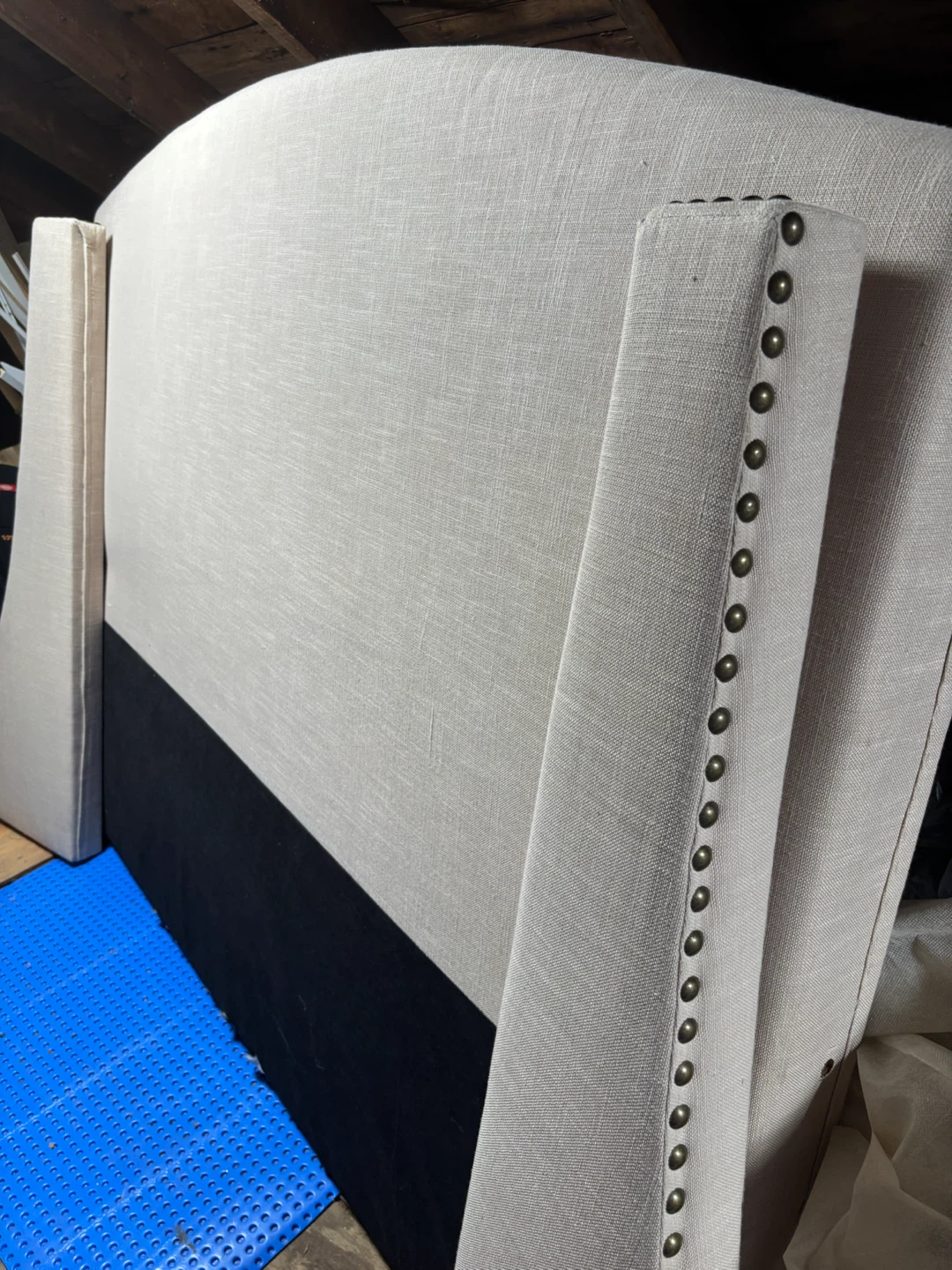 Queen Headboard , metal frame and spring box - photo 2