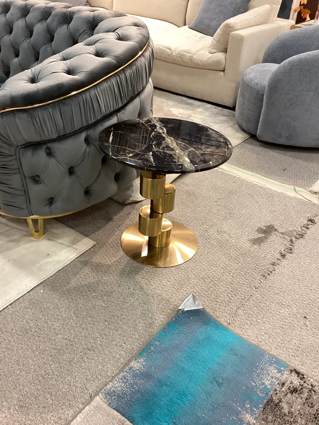 Marble and Brass Side Table