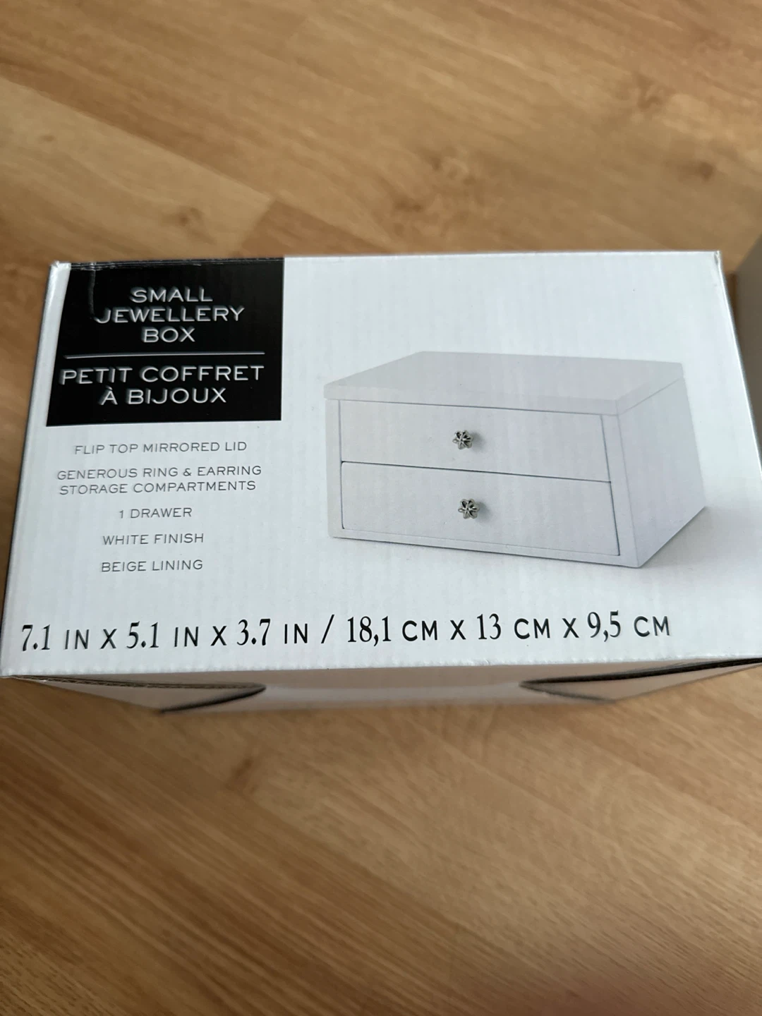 White Small Jewellery Box with Mirror - photo 2