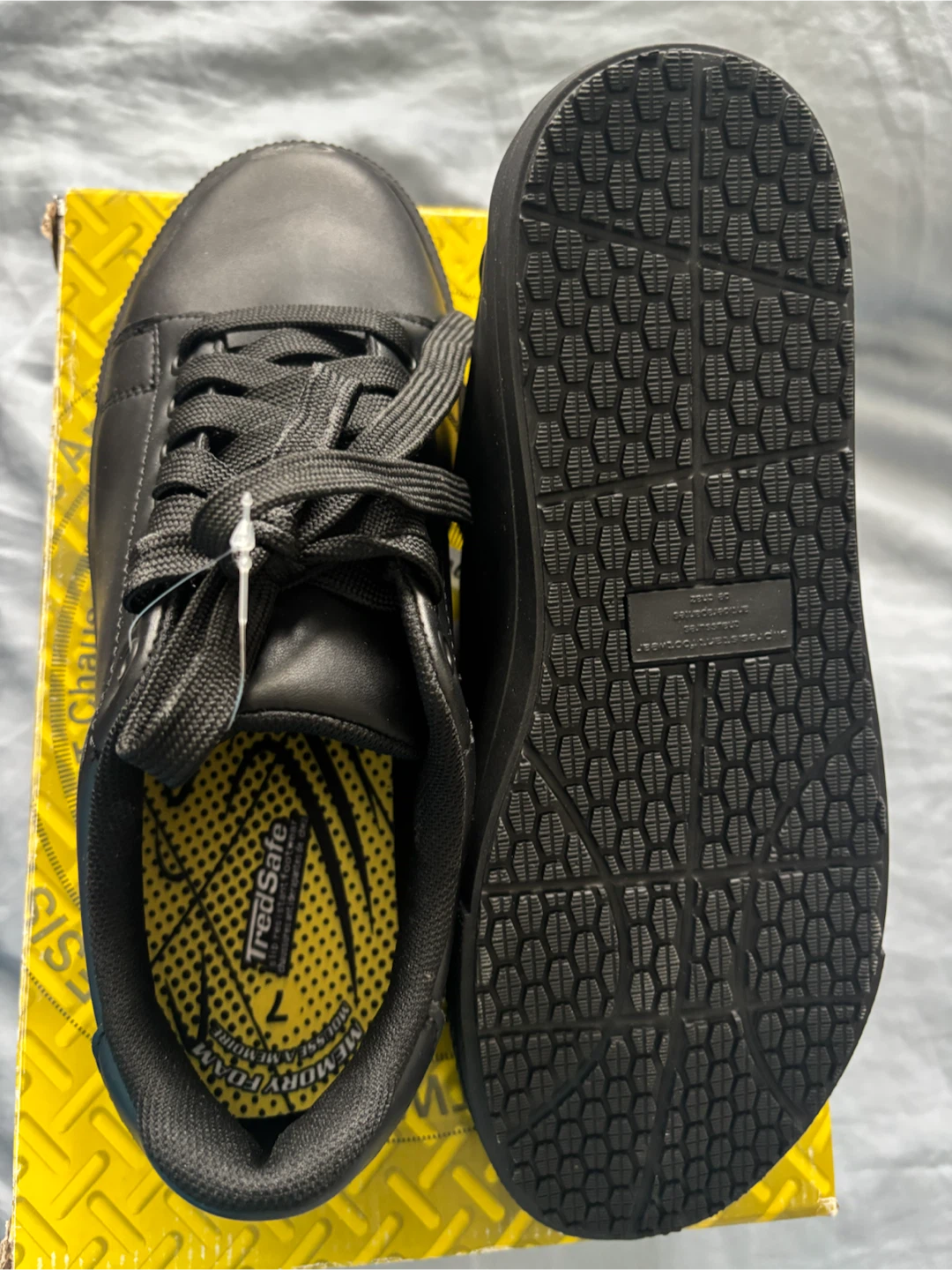 TredSafe Black Slip Resistant Work Shoes Size 7 - photo 4