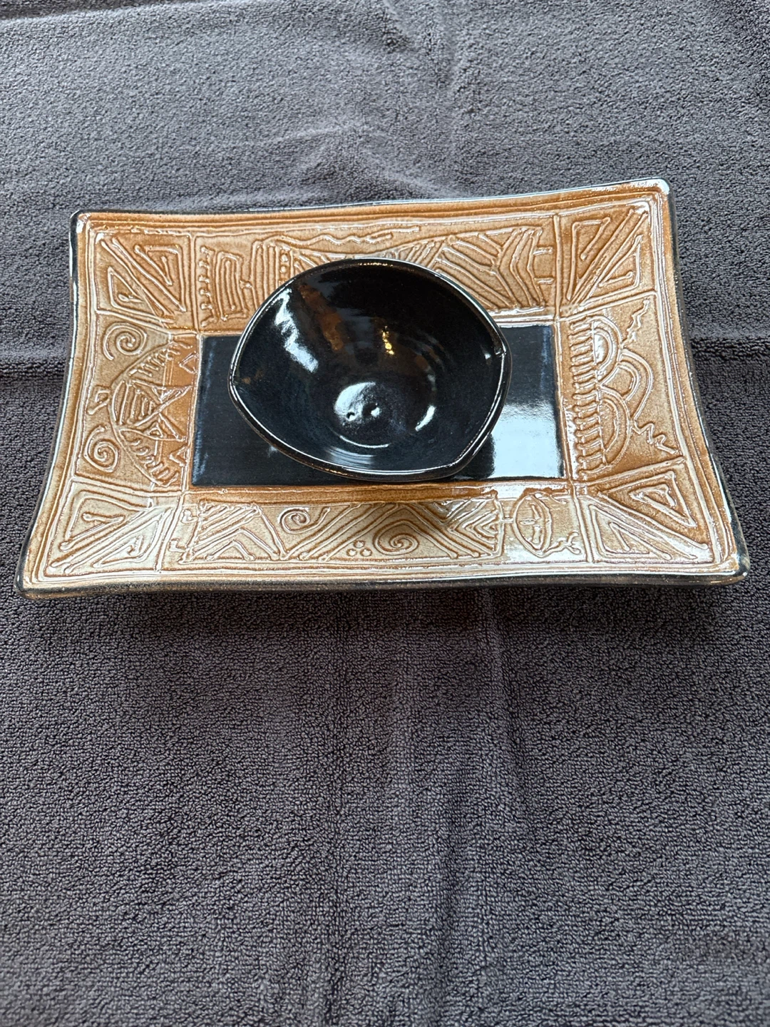 Ceramic Serving Platter with Bowl Set