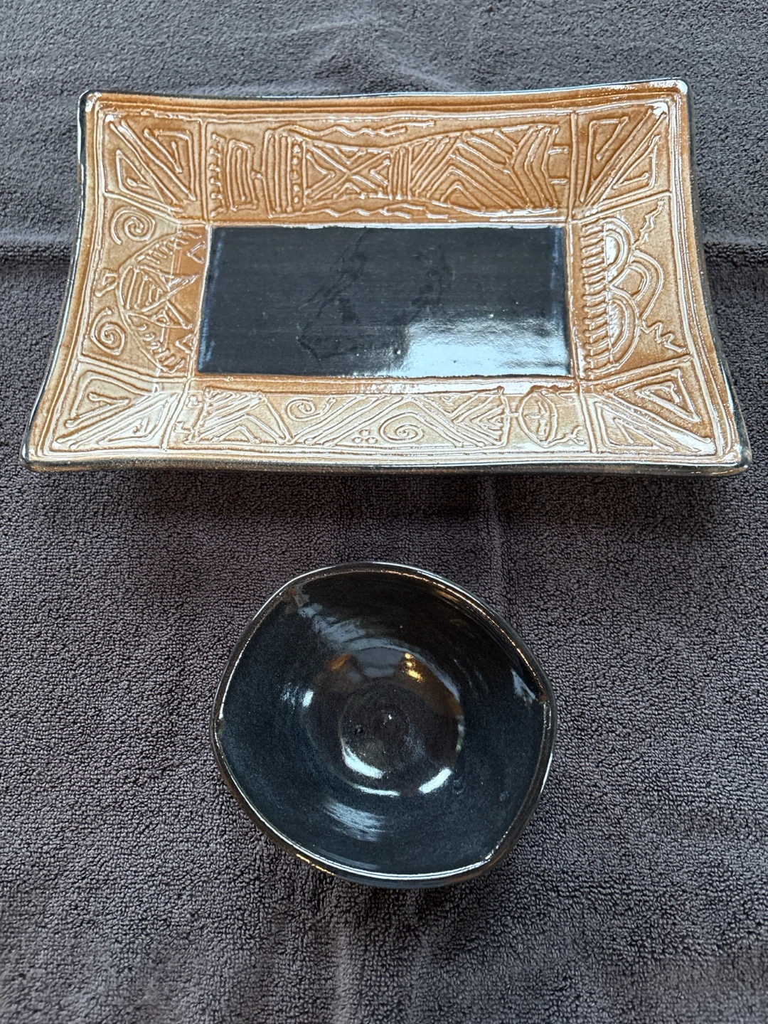 Ceramic Serving Platter with Bowl Set - photo 2