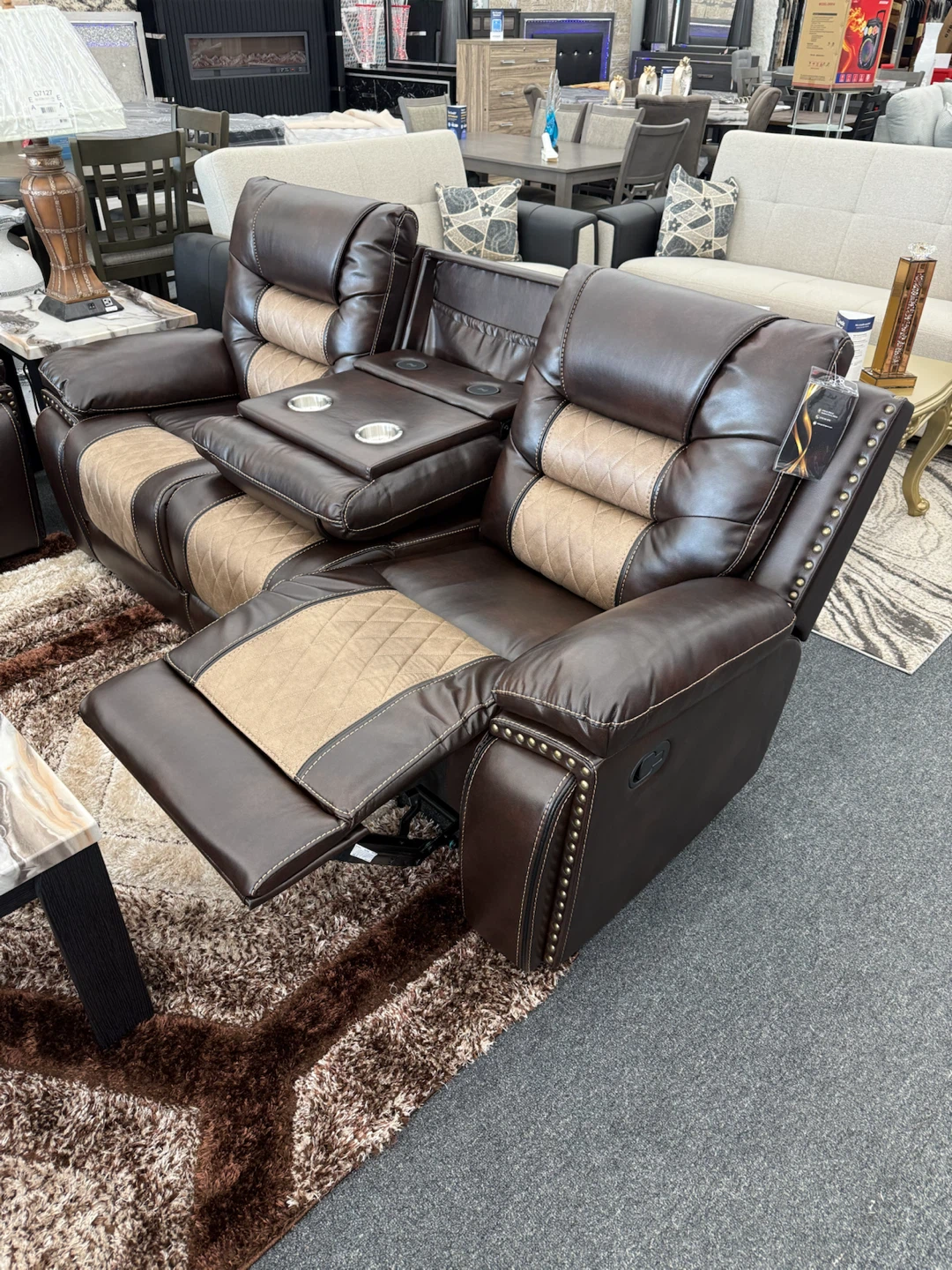 Reclining Sofa & Love W/ Wireless Chargers - photo 3