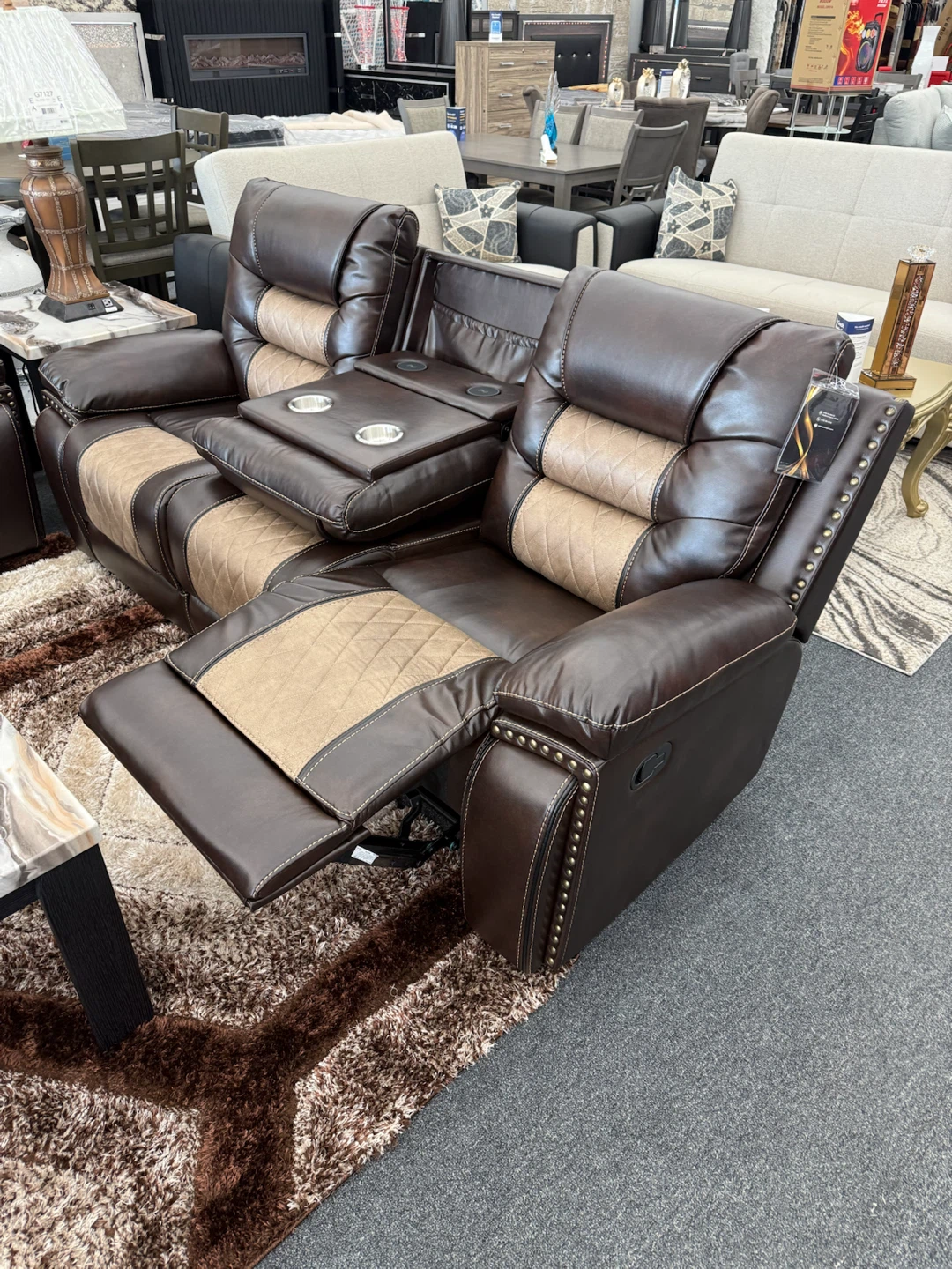 Reclining Sofa & Love W/ Wireless Chargers - photo 4