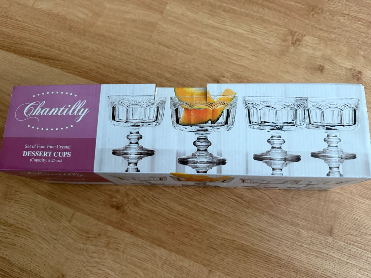 Chantilly Set of 4 Crystal Dessert Cups