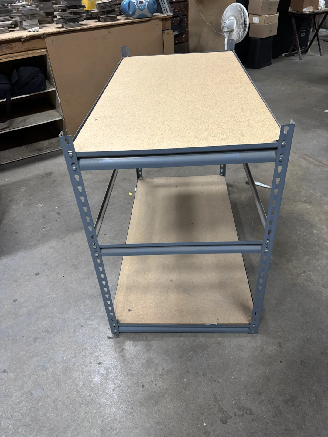 2-Tier Metal Shelving Unit with Wood Composite Shelves - photo 2