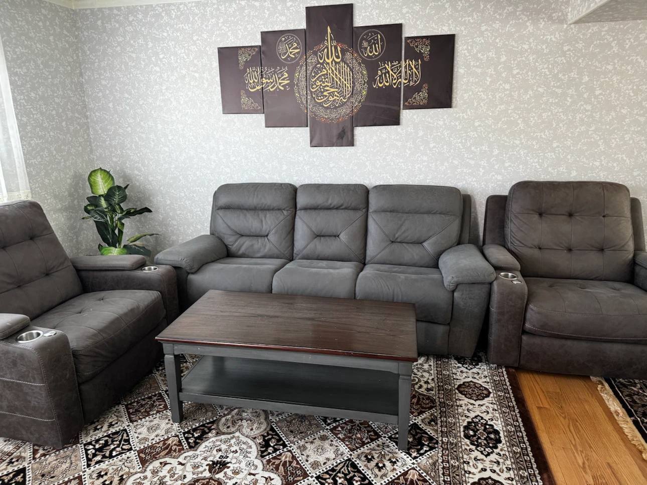 Dark Gray Power Reclining Sofa with 2 Matching Chairs - photo 2