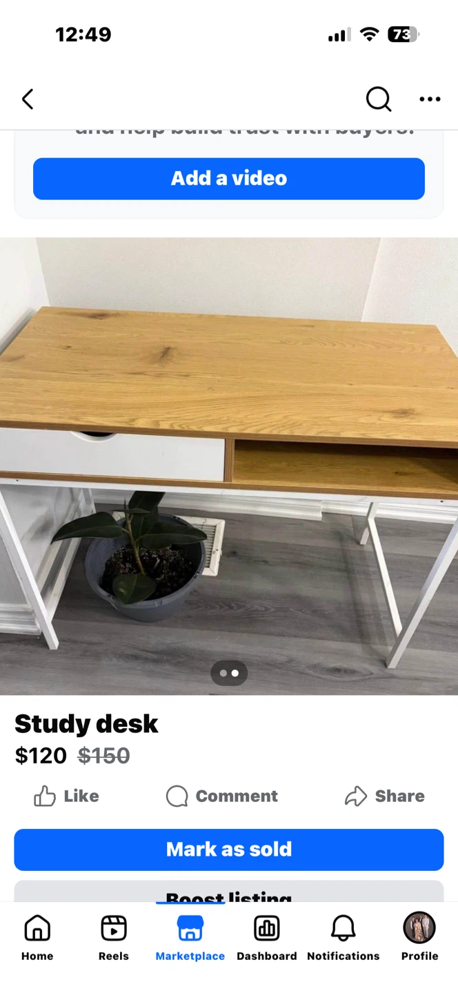 Study Desk with Drawer - photo 2