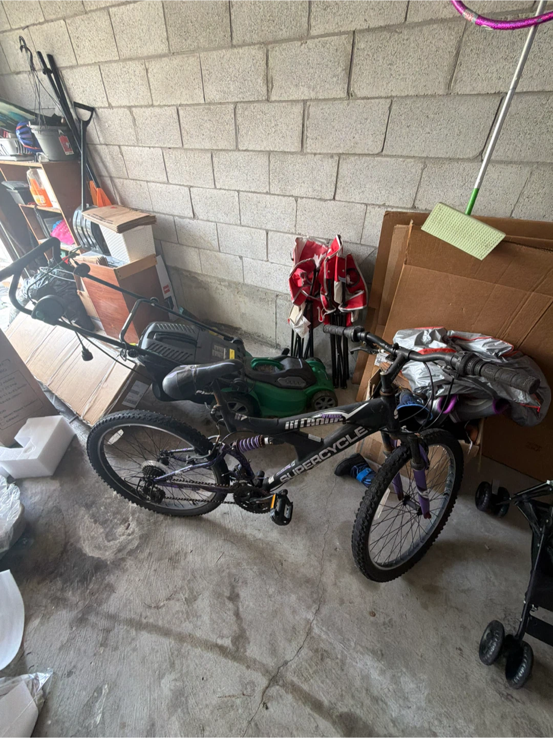 Red and black Mountain Bicycle