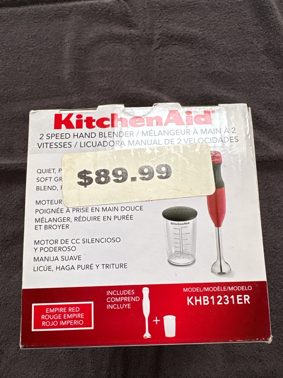 KitchenAid 2-Speed Hand Blender Empire Red KHB1231ER - photo 2