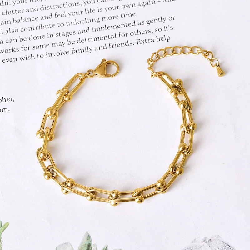 Gold Tone Link Bracelet and Necklace Set - photo 2
