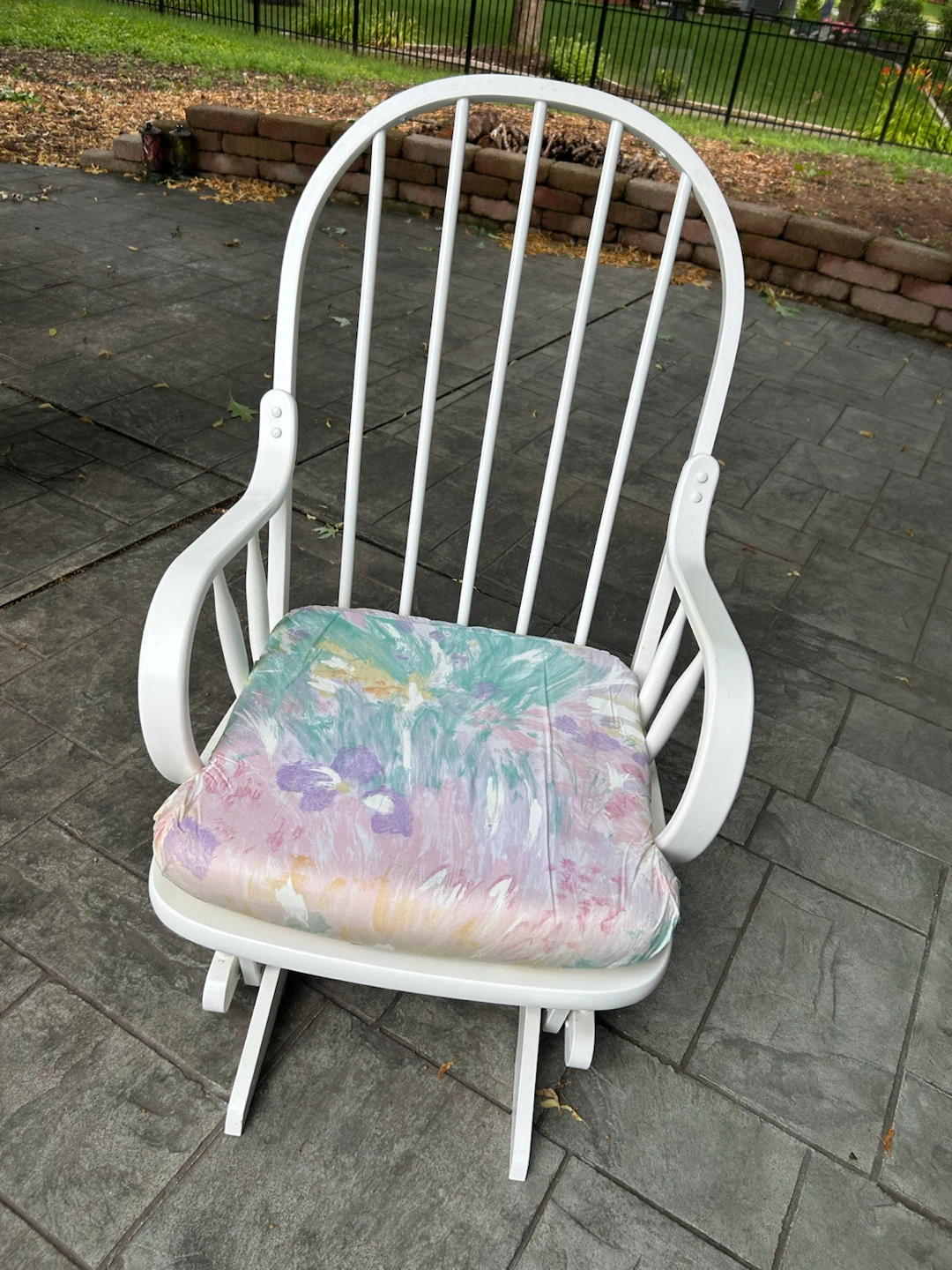 Dutailier Glider Rocking Chair with Floral Cushion