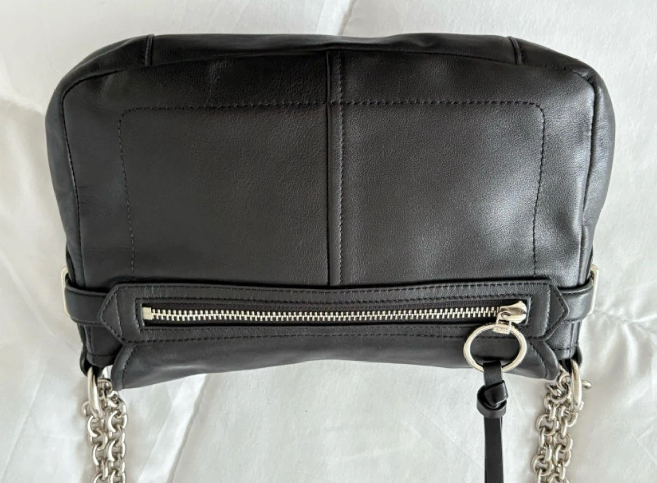 Coach Chelsey Black Leather Chain Shoulder Bag - photo 5