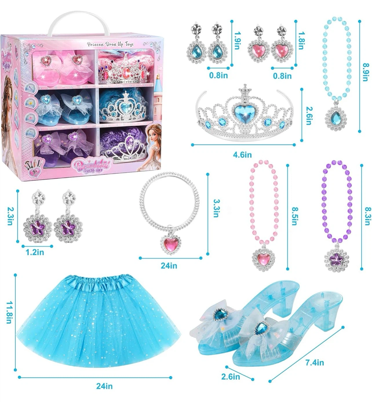 Princess Dress Up Trunk with Tutu, Crowns, Jewelry & Shoes - photo 2