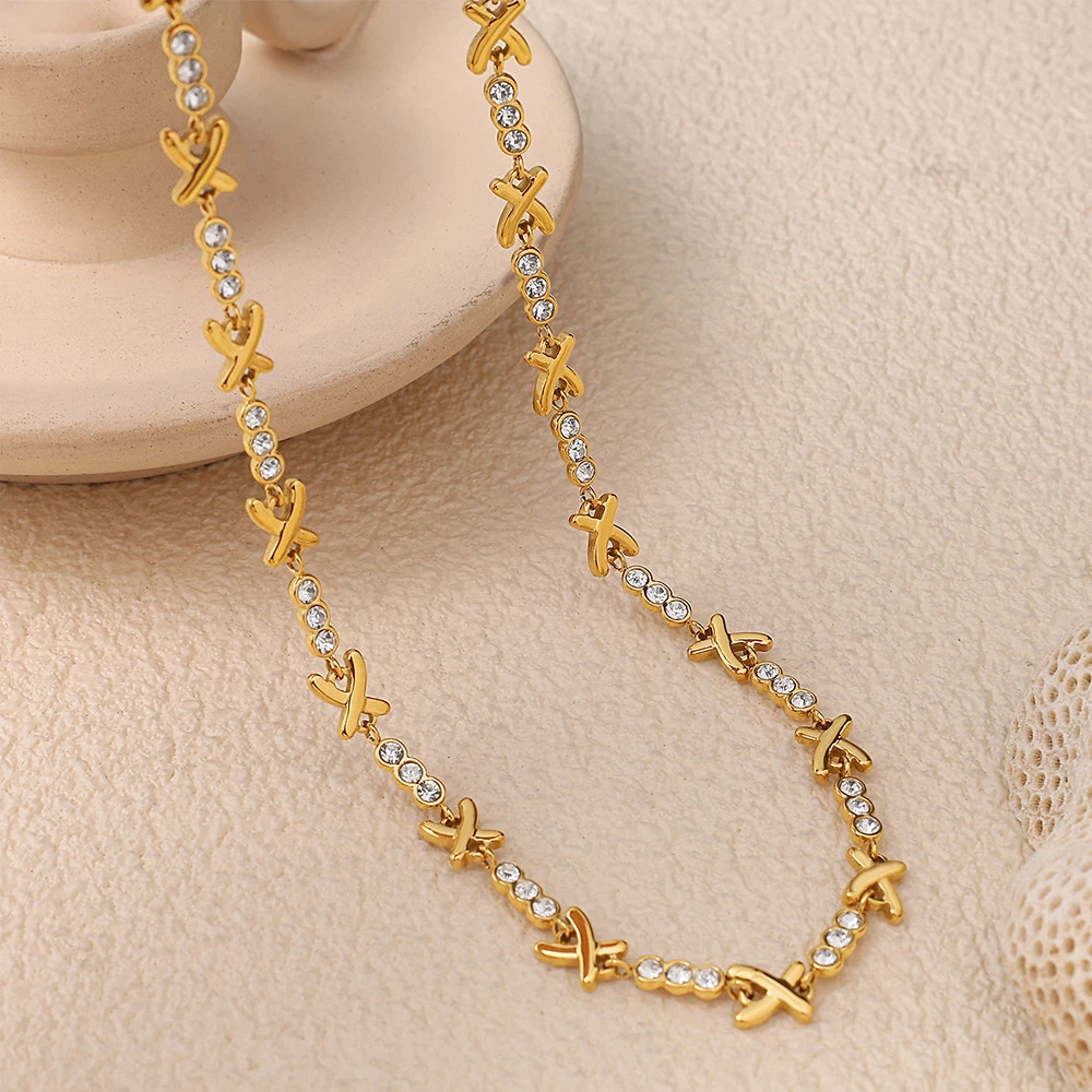 PVD Gold-Plated Stainless Steel XOXO Crystal Bracelet