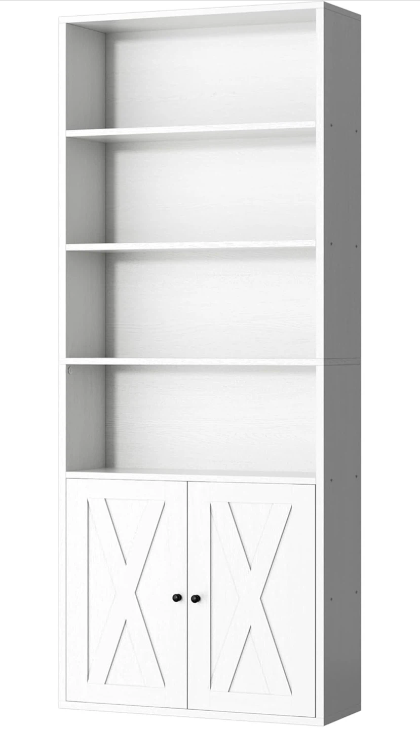 White Bookcase with Doors - photo 4