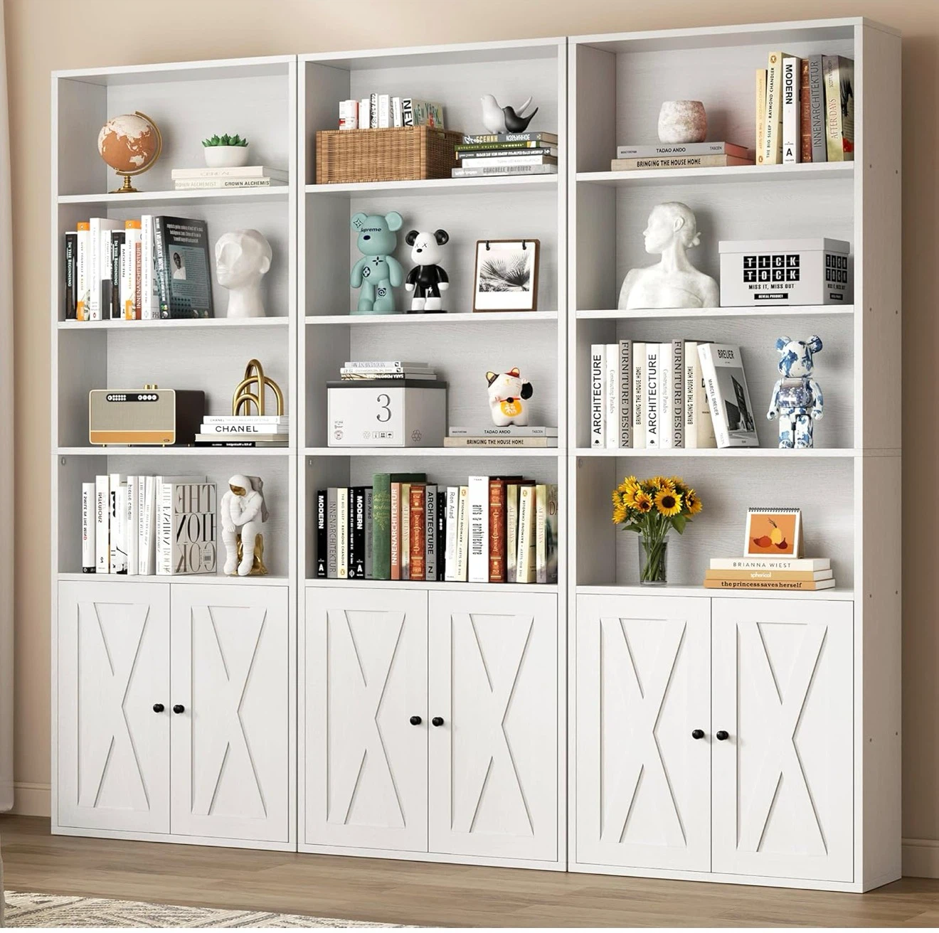 White Bookcase with Doors - photo 5
