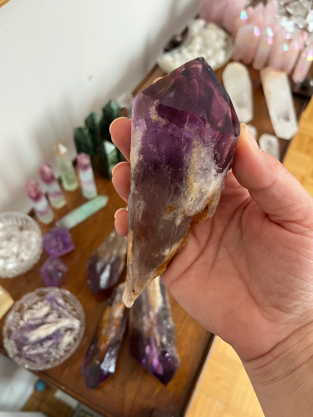 Natural Raw Amethyst Root, Deep Purple Point, 6” - photo 3