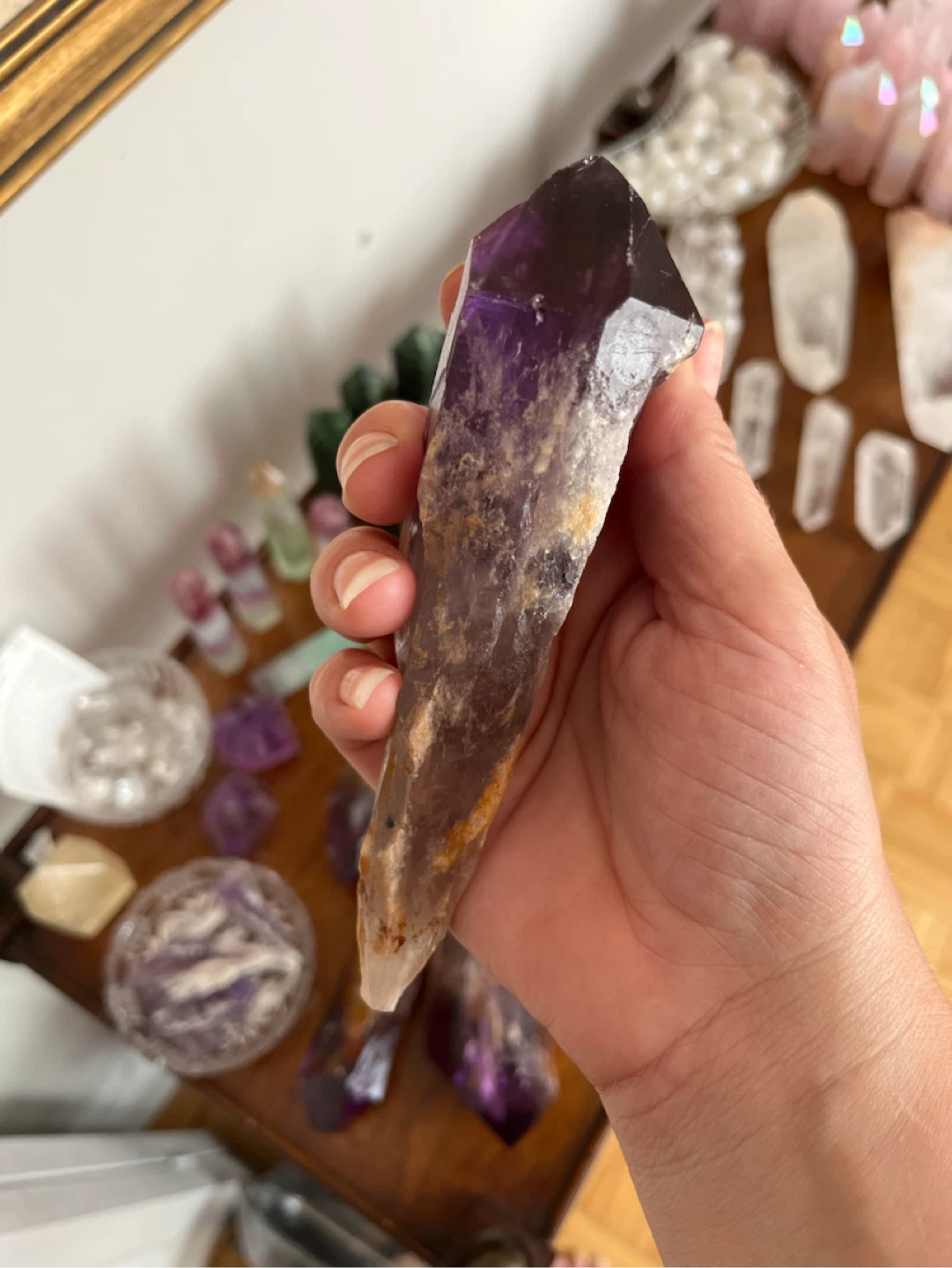 Natural Raw Amethyst Root, Deep Purple Point, 6” - photo 4