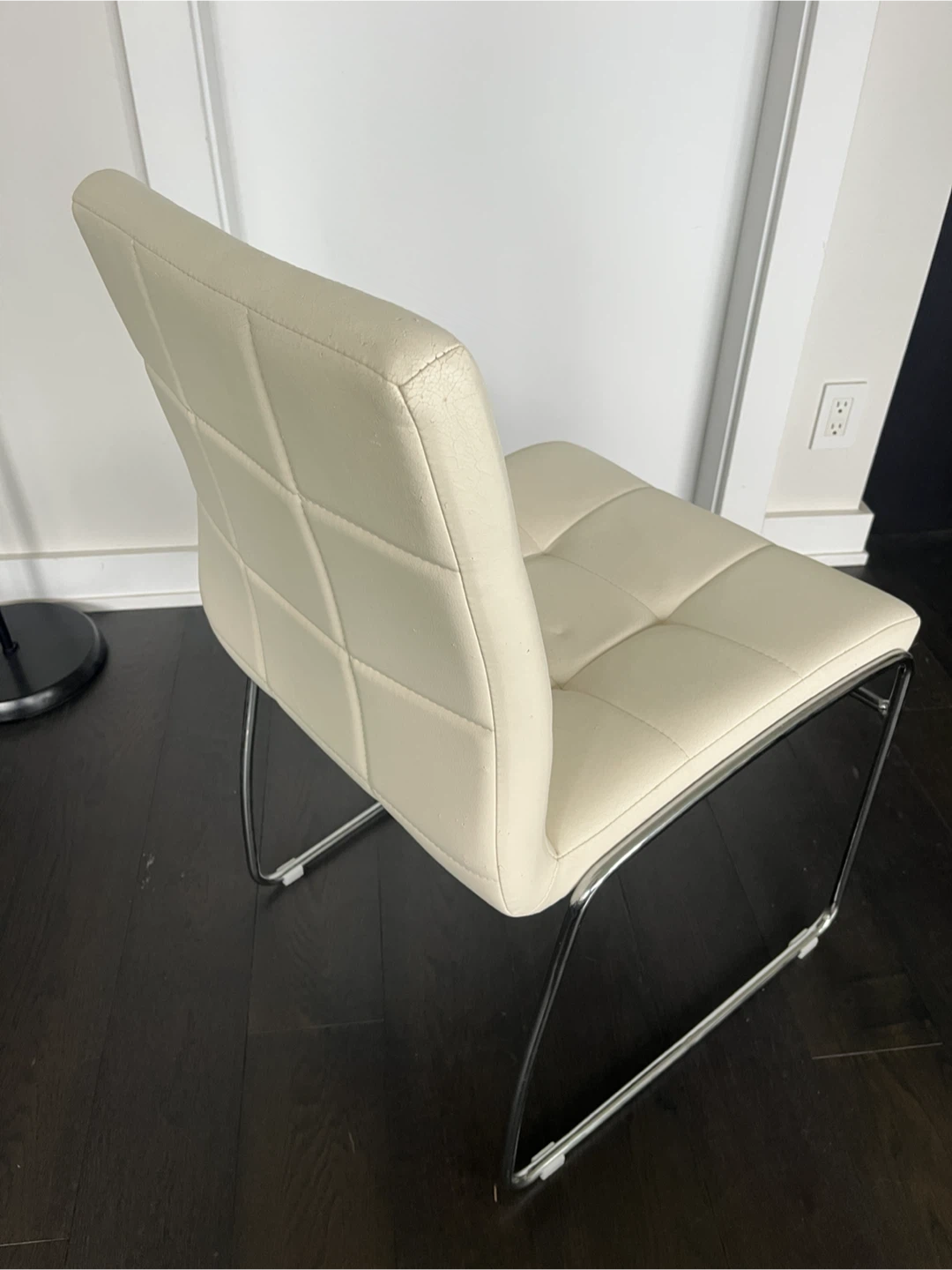 Cream Faux Leather Dining Chair - photo 2