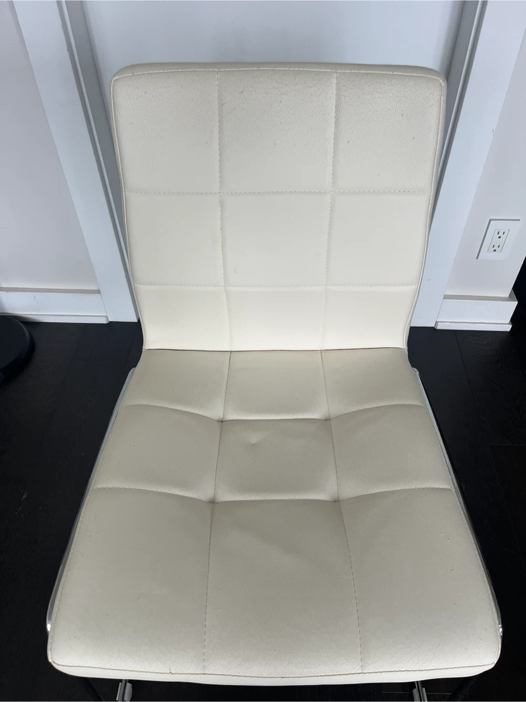 Cream Faux Leather Dining Chair - photo 3