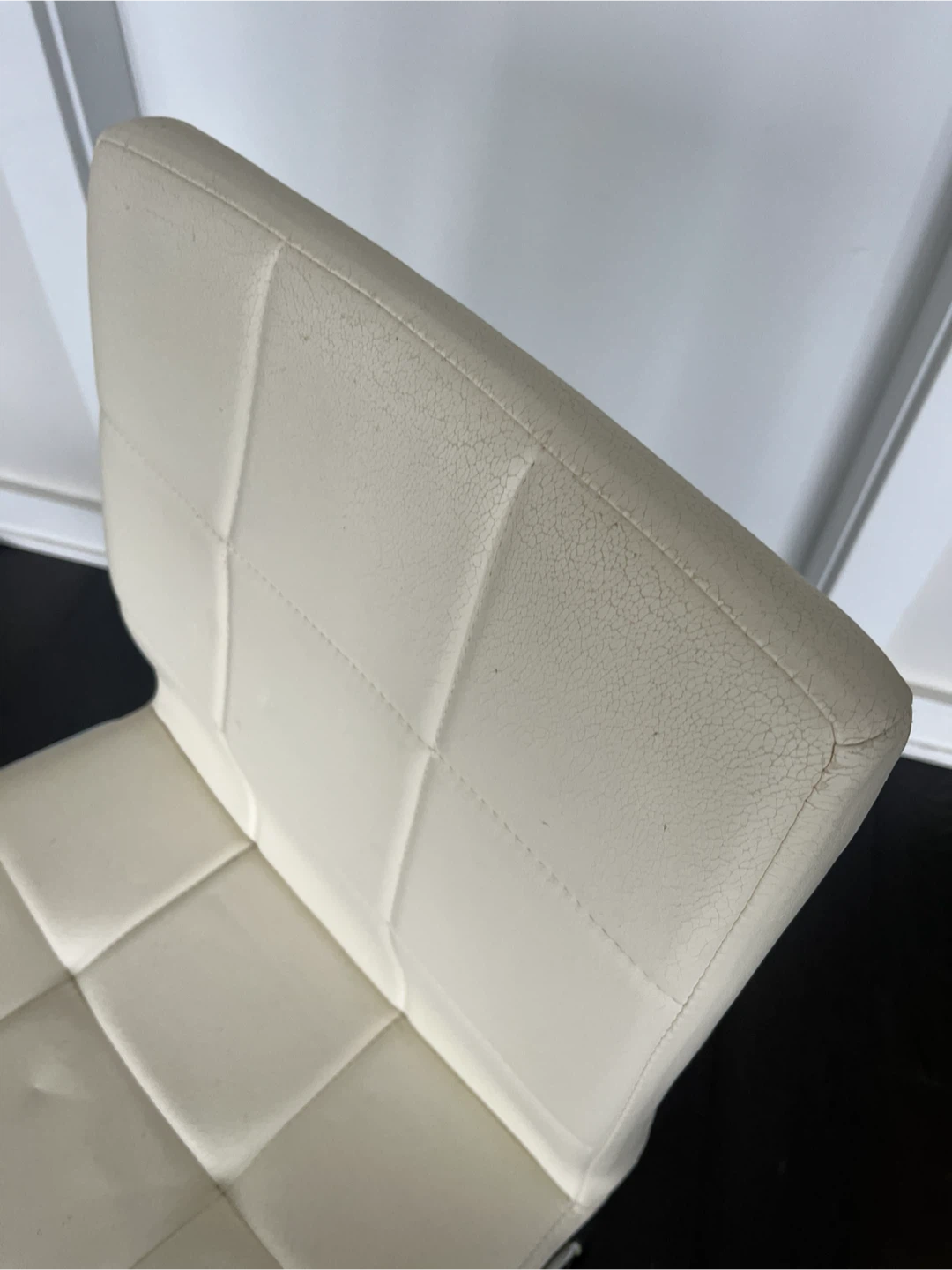 Cream Faux Leather Dining Chair - photo 4