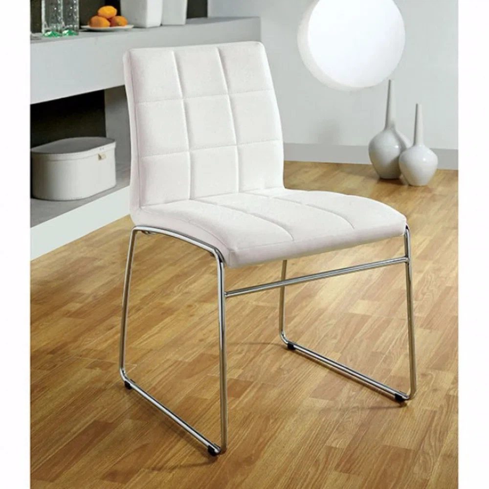 Cream Faux Leather Dining Chair - photo 5