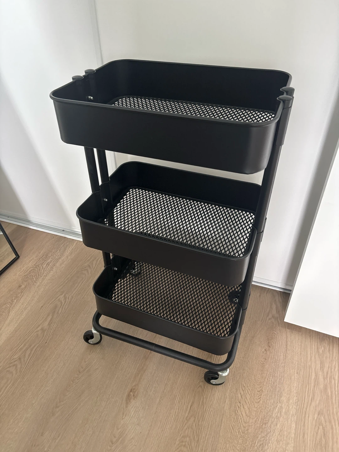 Black 3-Tier Rolling Cart - photo 2