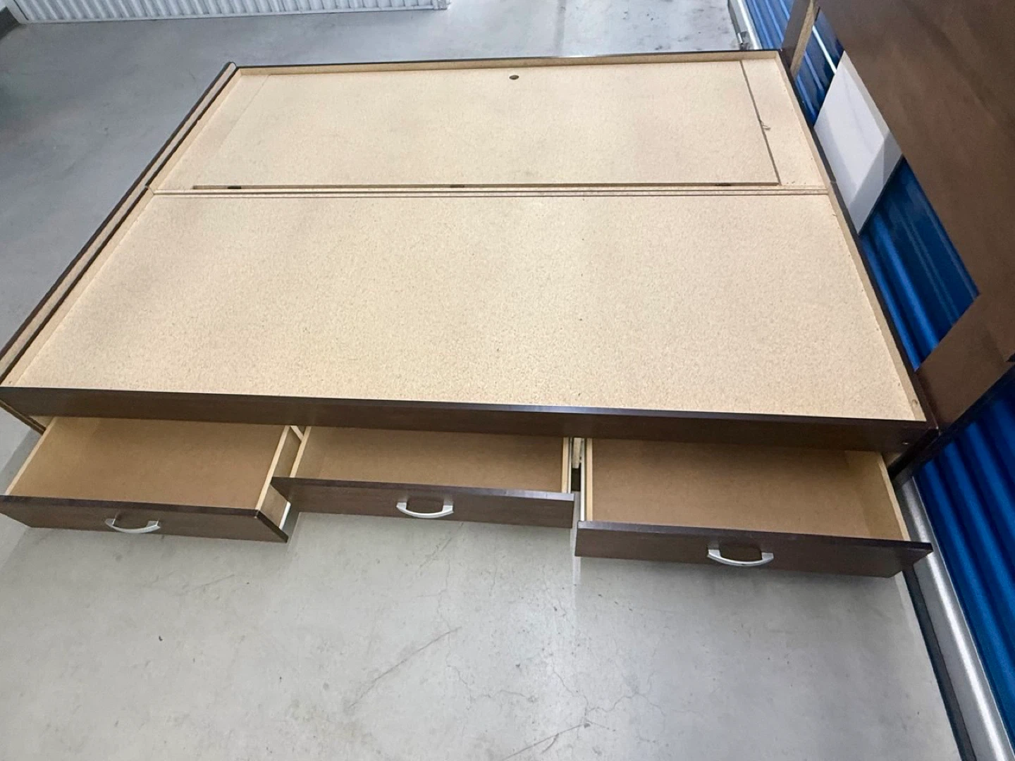 Dark Wood Queen Storage Bed Frame with Headboard - photo 4