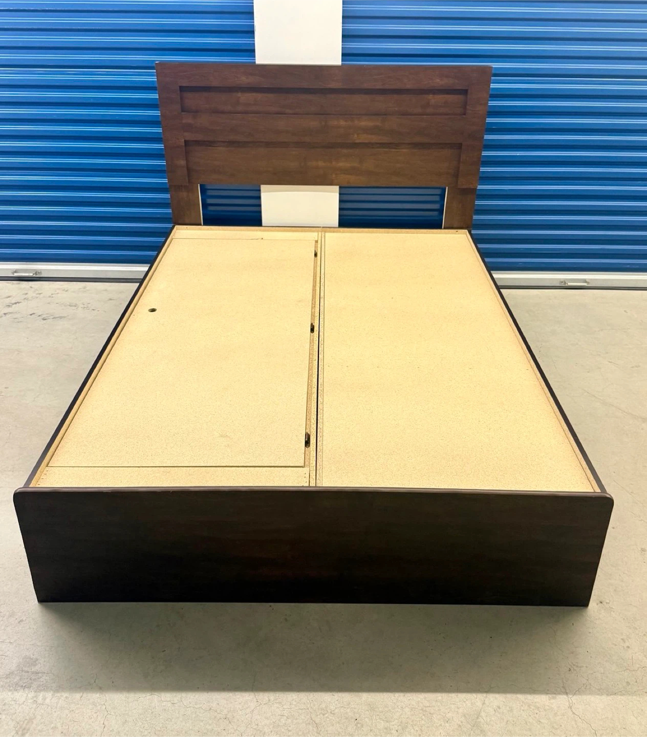 Dark Wood Queen Storage Bed Frame with Headboard - photo 3