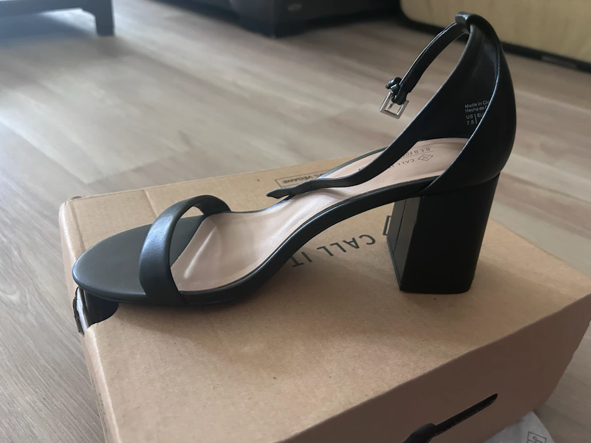 Black heeled sandals
