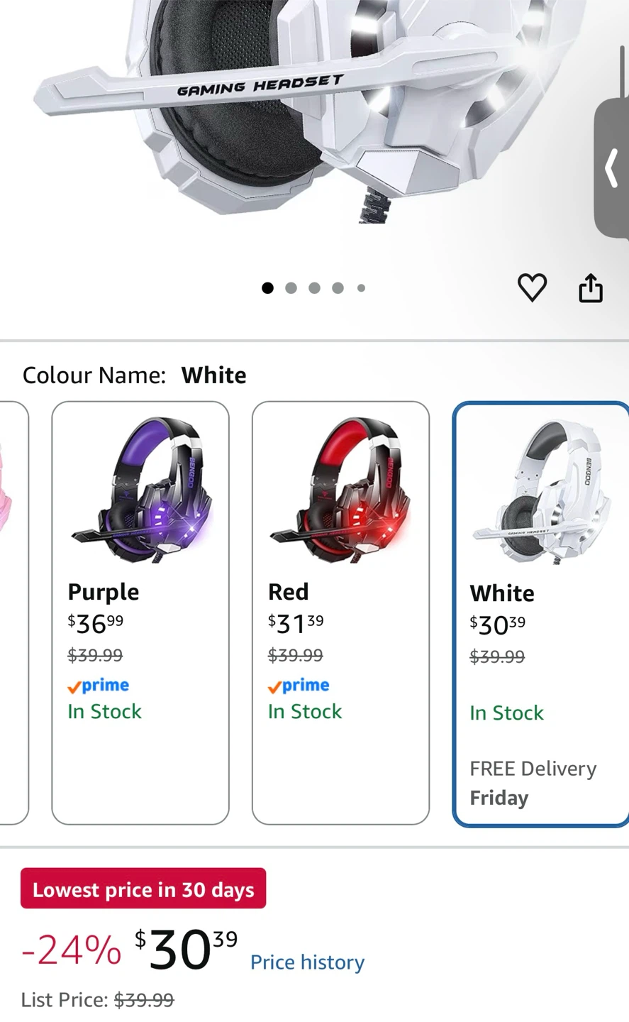 Gaming Headset - White - photo 5