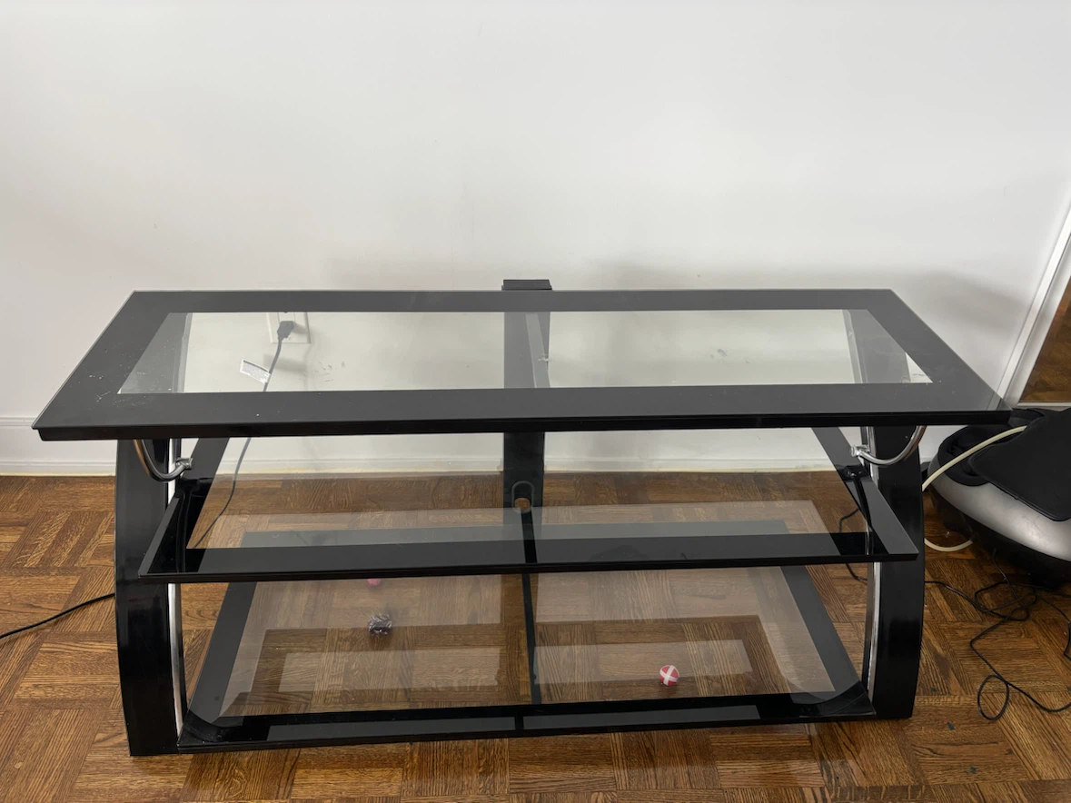 Black Glass TV Stand
