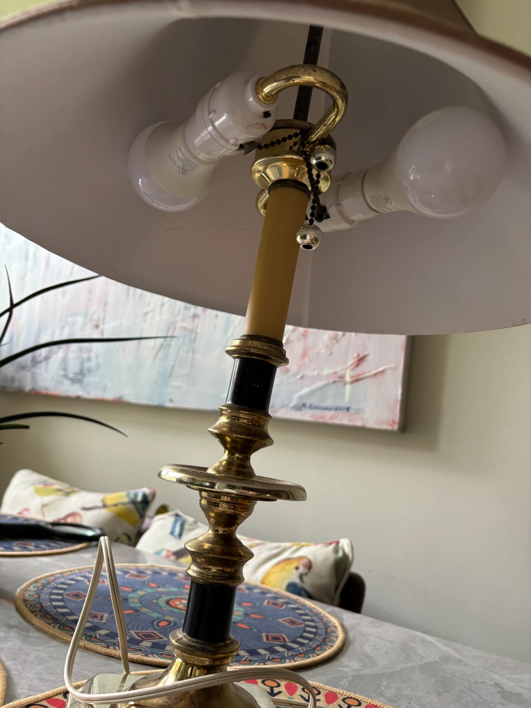 Vtg Leviton Brass Table Lamp - photo 3