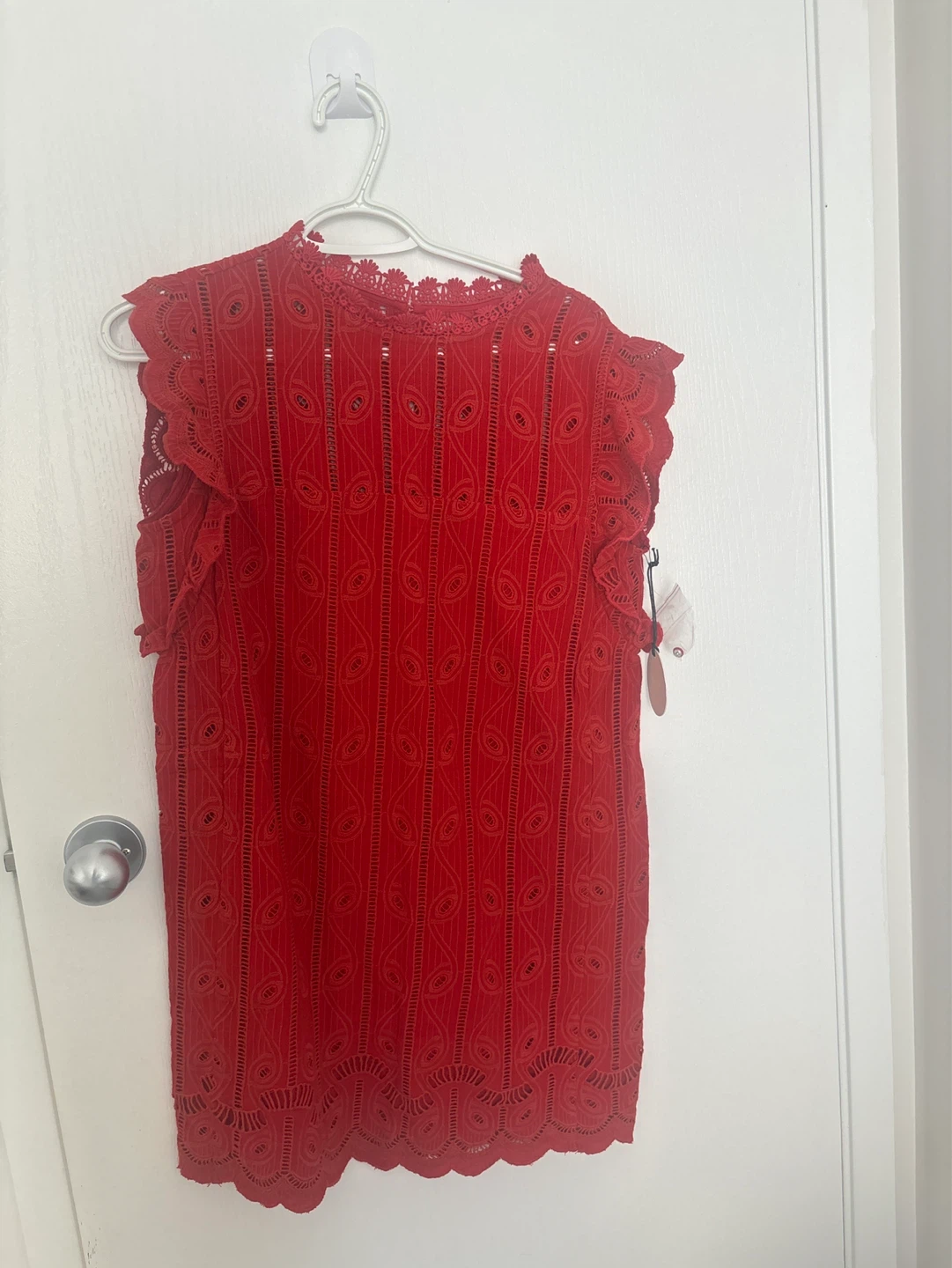 Red Eyelet Lace Dress
