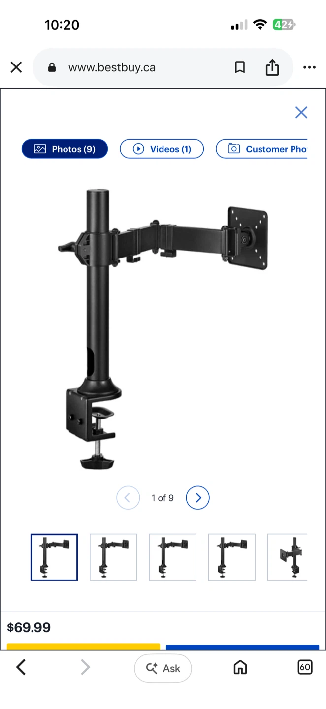 Insignia 35" Full-Motion Monitor Mount - Black