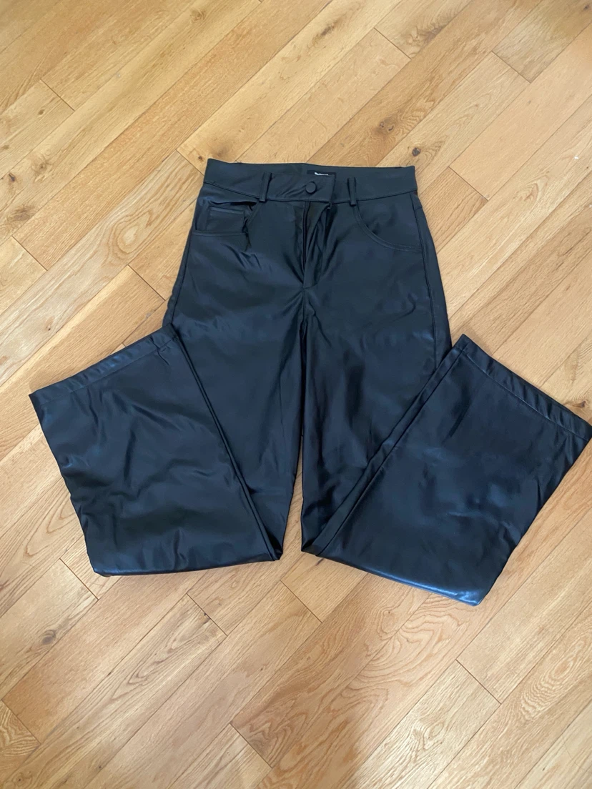 Faux Leather Wide Leg Pants - photo 3