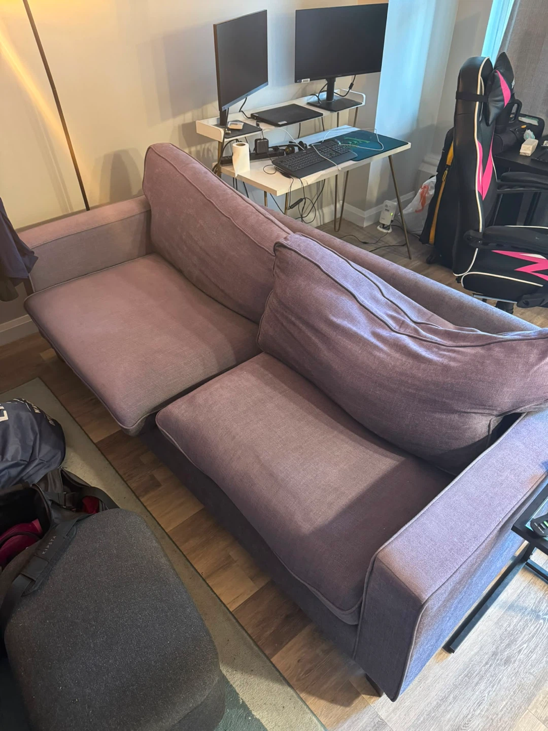 Purple Fabric Sofa