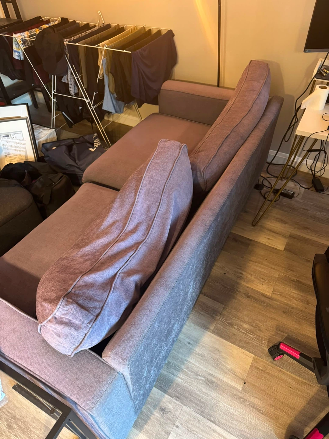 Purple Fabric Sofa - photo 2
