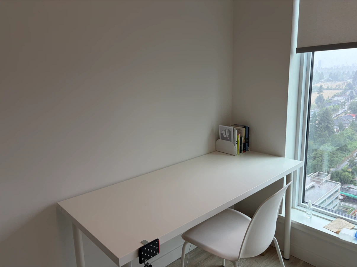 White IKEA Desk with Chair