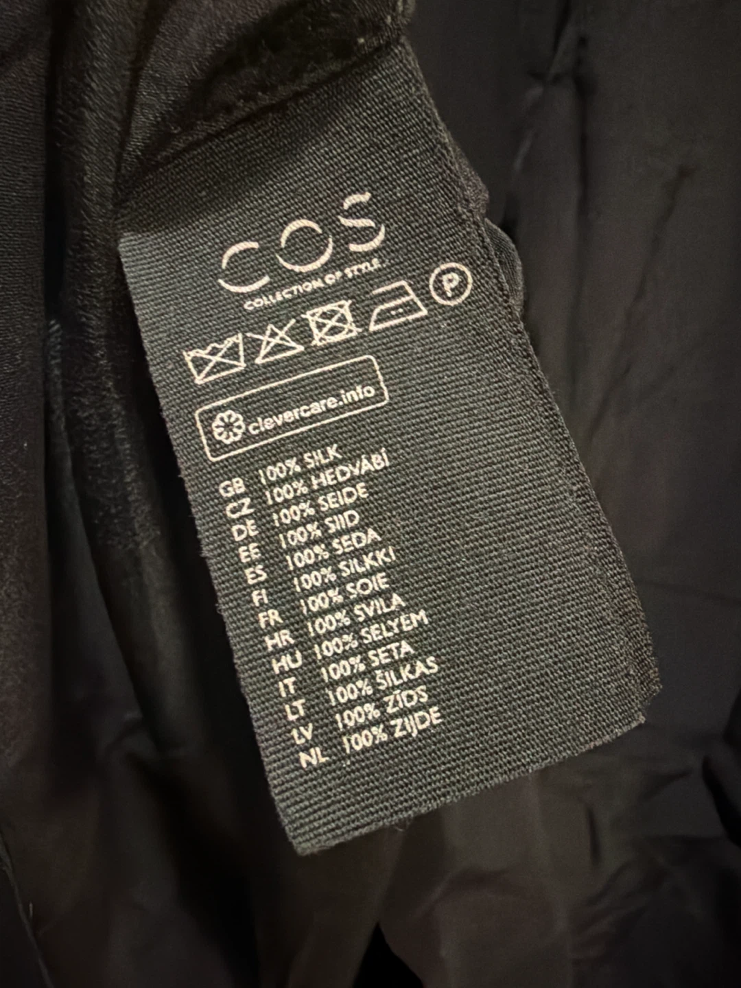 COS 100% Silk Black Wrap Around Shirt - photo 3