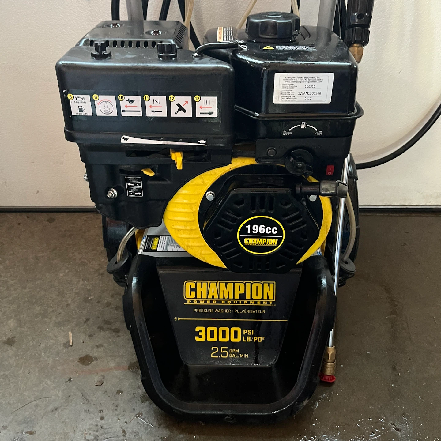 Champion 3000 PSI Pressure Washer
