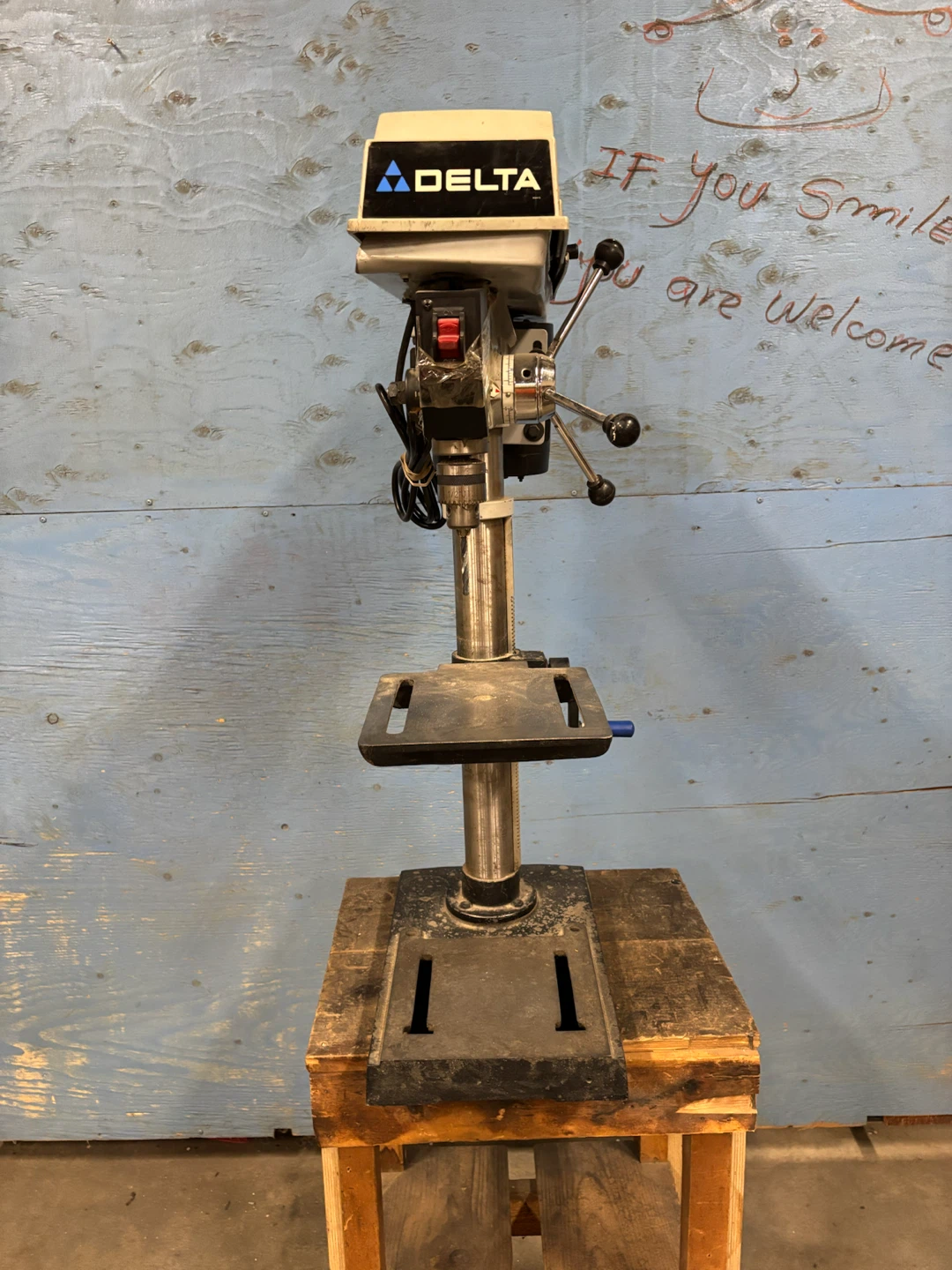 Delta Drill Press with Assorted Drill Bits and Tools