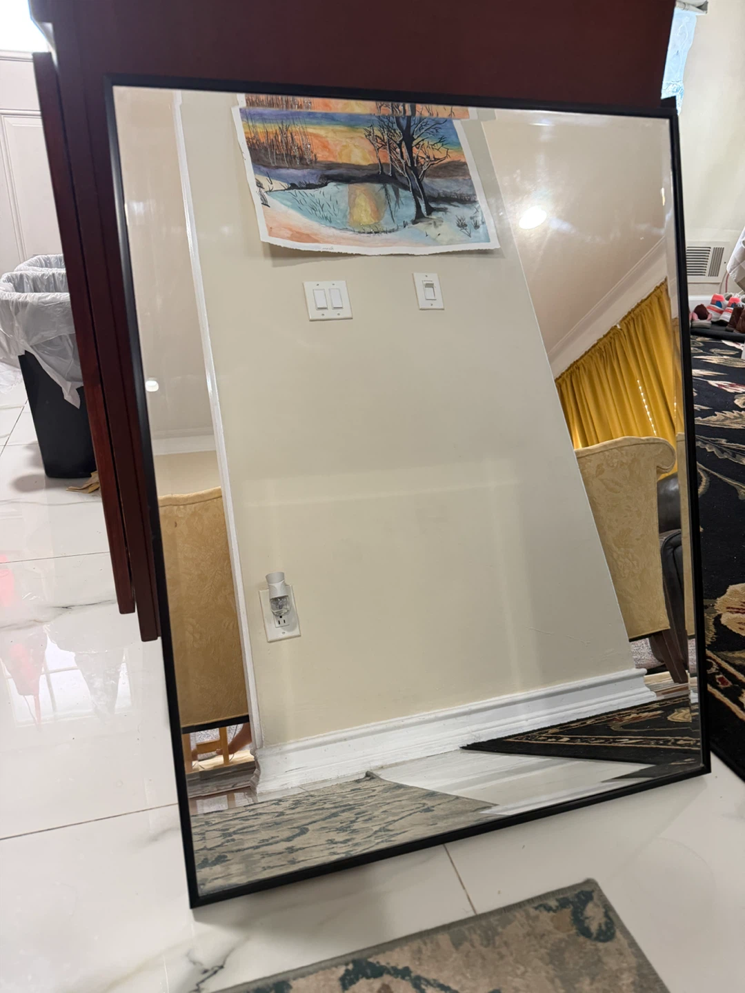 Black Framed Wall Mirror - photo 2