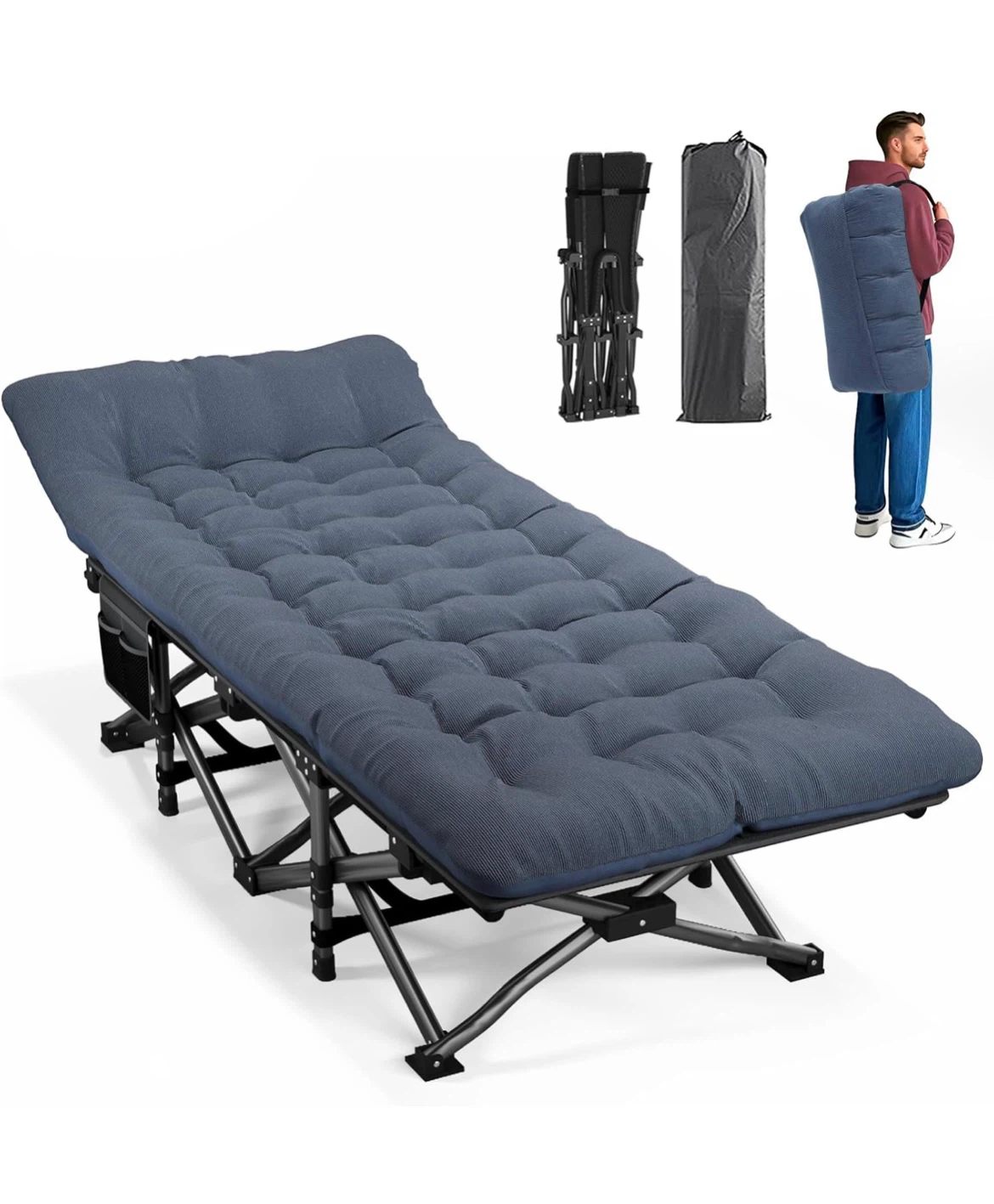 Folding Camping Cot with Removable Mattress