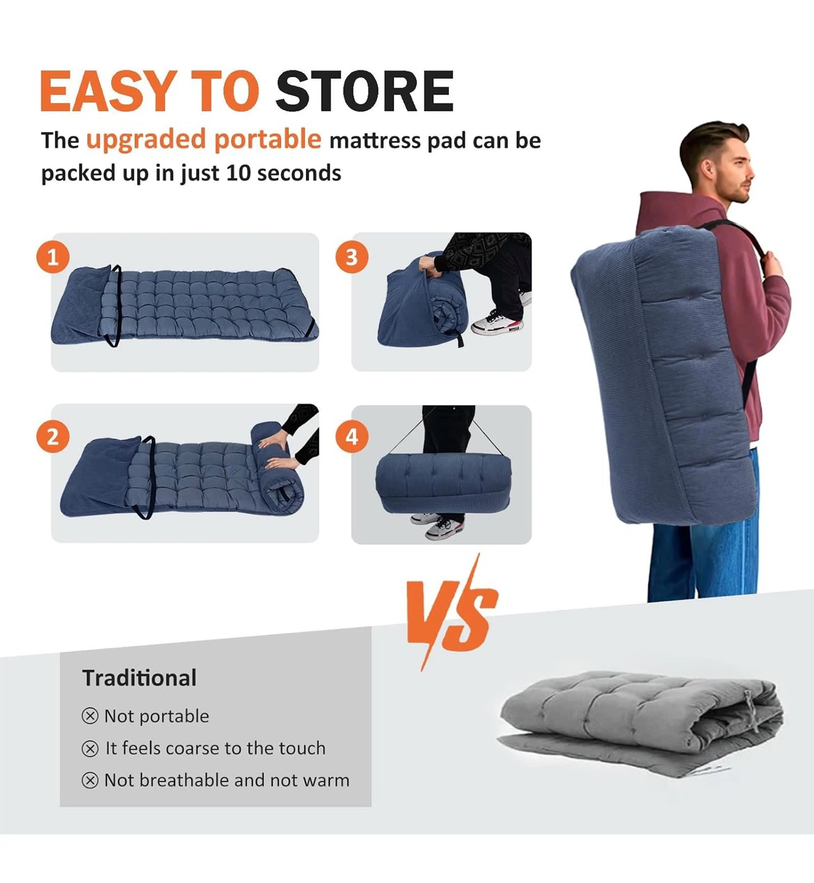 Folding Camping Cot with Removable Mattress - photo 3