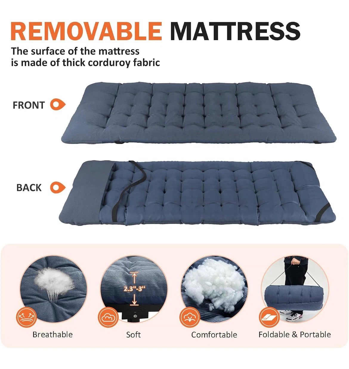 Folding Camping Cot with Removable Mattress - photo 5