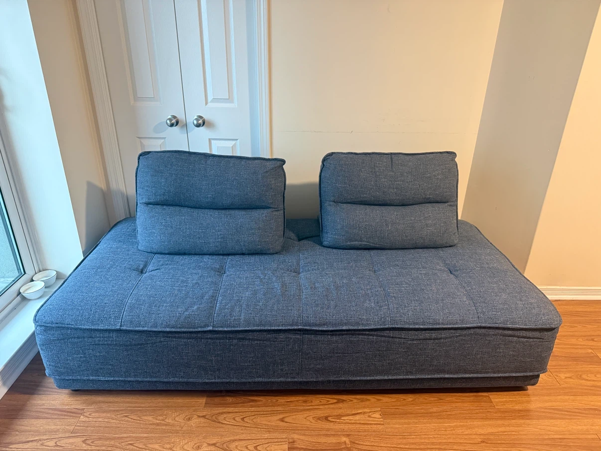 Grey Sofa Daybed with Two Cushions
